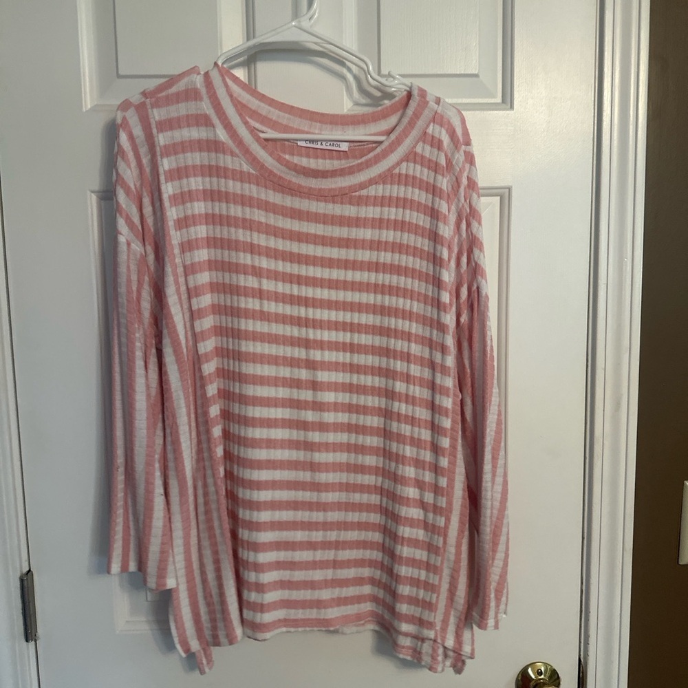 Chris & Carol Pink Striped Top
